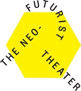 words read the Neo -futurist theater over a yellow hexagon
